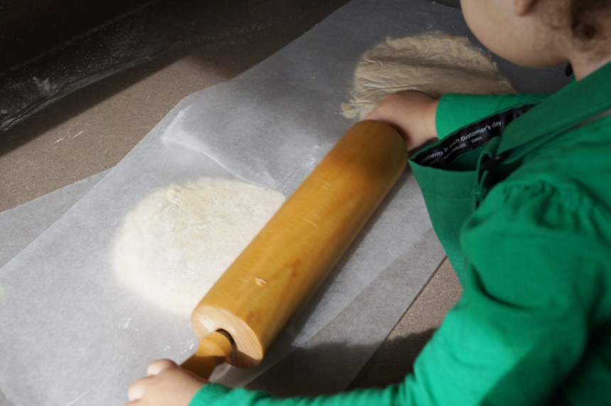 Due to the stickyness we used waxed paper to roll it out.