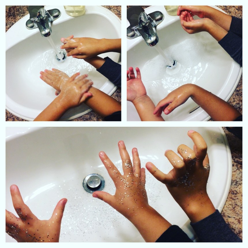 We also reviewed hand washing with the sparkle (germs) project we did last year. I felt it was worth reviewing! 